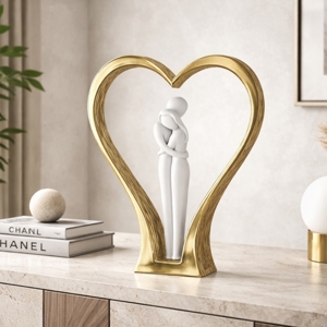 Scultura soprammobile moderno cuore oro bongelli preziosi