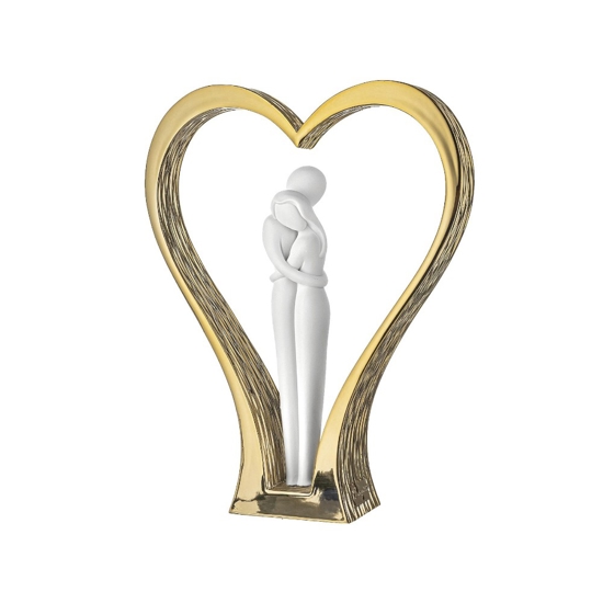Scultura soprammobile moderno cuore oro bongelli preziosi