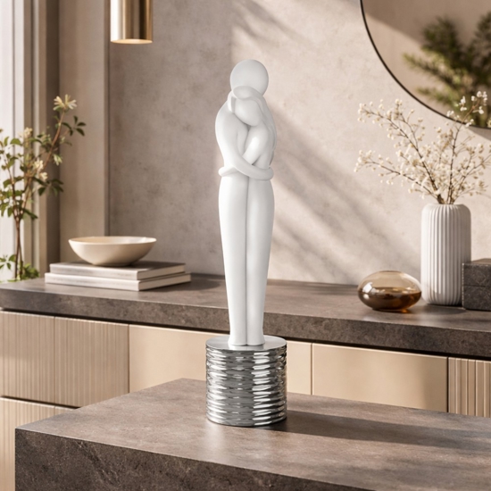 Scultura coppia innamorati argento soprammobile bongelli preziosi