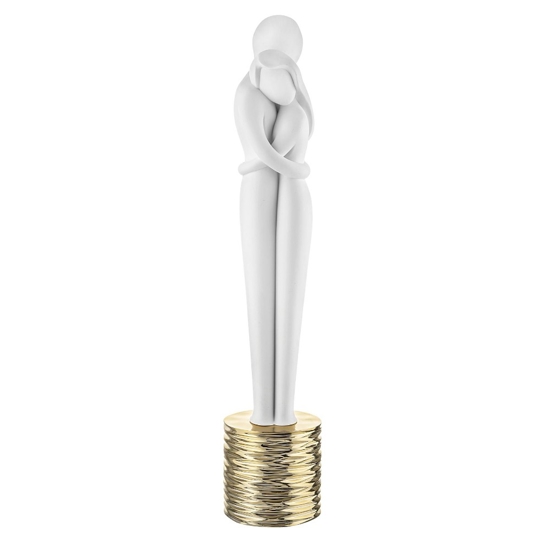 Scultura cuore innamorati moderna oro soprammobile bongelli preziosi