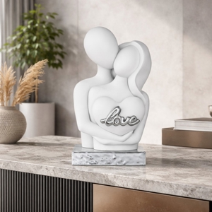 Scultura soprammobile moderno coppia argento bongelli preziosi