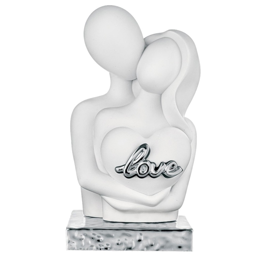 Scultura soprammobile moderno coppia argento bongelli preziosi