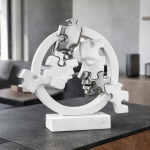 Soprammobile scultura volti puzzle argento bongelli preziosi