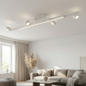 Plafoniera bianca allungabile sfere orientabili led 2700k-65000k con telecomando