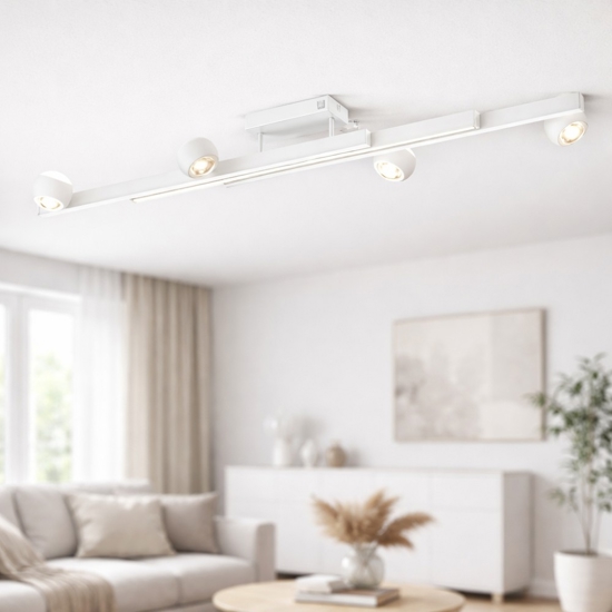 Plafoniera bianca allungabile sfere orientabili led 2700k-65000k con telecomando