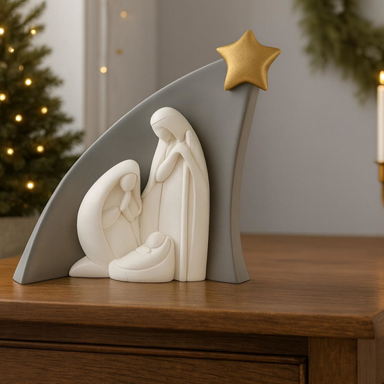 Bongelli preziosi statuina h13 presepe moderno grigio stella natività