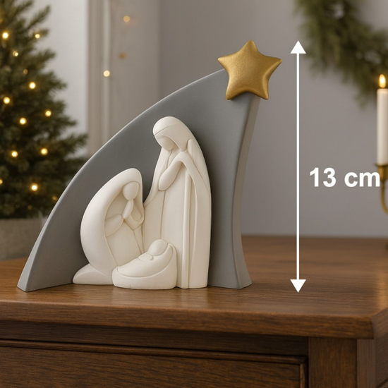 Bongelli preziosi statuina h13 presepe moderno grigio stella natività