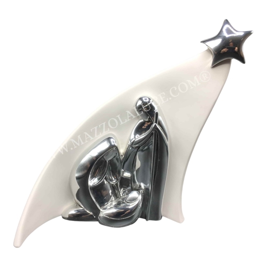 Presepe di natale h27 bongelli preziosi statuina natività bianco argento