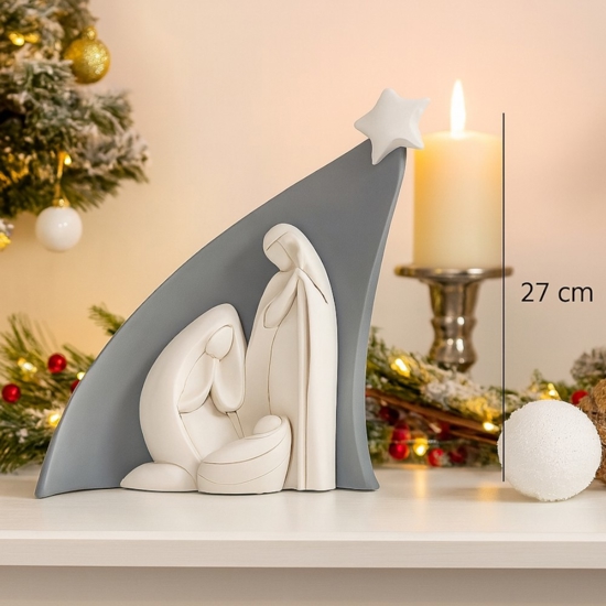 Presepe h27 natività statuina di natale stella grigio
