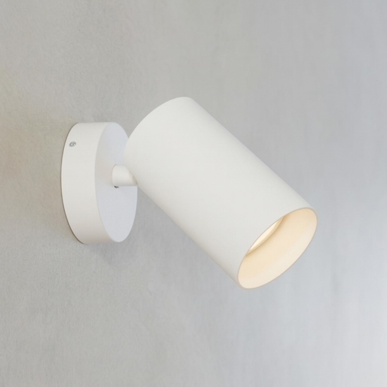 Applique da parete con spot cilindro bianco gu10 orientabile