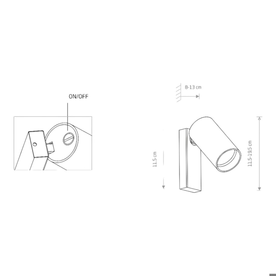 Applique orientabile bianco per comodino camera da letto moderna