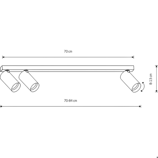 Plafoniera con 3 spot led orientabili bianco