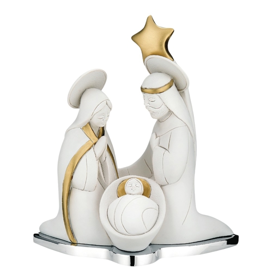 Presepe di natale h23 bongelli preziosi statuina bianco oro natività