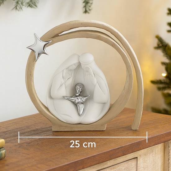 Statuina presepe natività di natale vortice nocciola d15