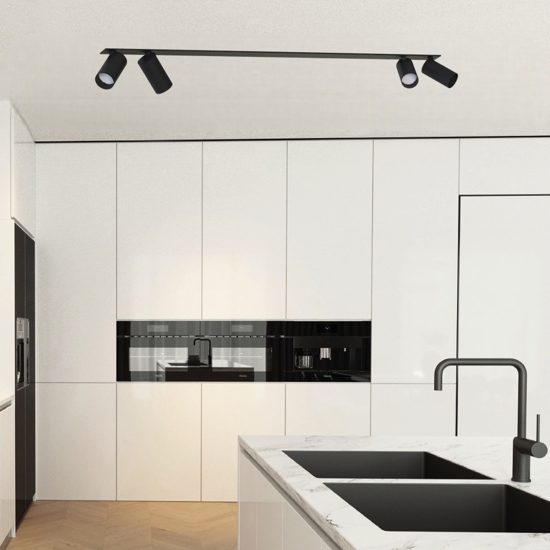 Plafoniera per cucina da incasso con faretti orientabili