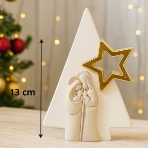 Statuetta presepe di natale h13 natività bianco nocciola bongelli preziosi