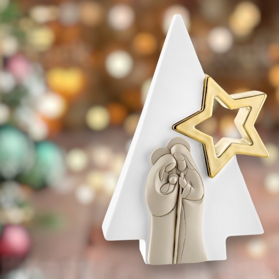 Statuetta presepe di natale h13 natività bianco nocciola bongelli preziosi