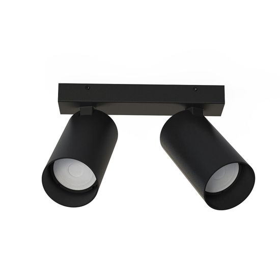 Plafoniera con faretti nera 2 luci spot orientabili