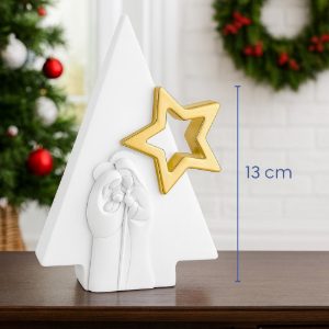 Presepe moderno di natale natività bianco e oro h13,5 cm bongelli preziosi