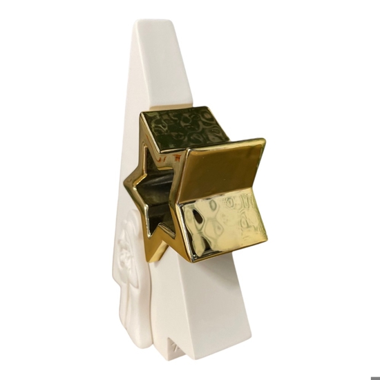 Presepe di natale moderno h13 natività bianco oro bongelli preziosi