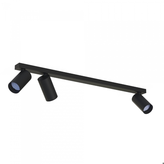 Plafoniera nera con 3 faretti led orientabili