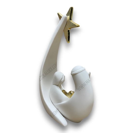 Presepe statuina di natale moderna h17 bianco oro bongelli preziosi