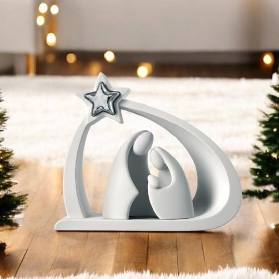 Statuina presepe natività h13 di natale bianco bongelli preziosi