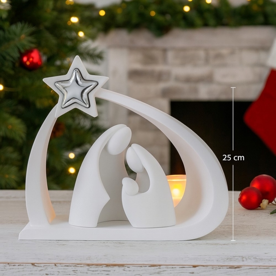Statuetta presepe di natale h25 natività bianco bongelli preziosi