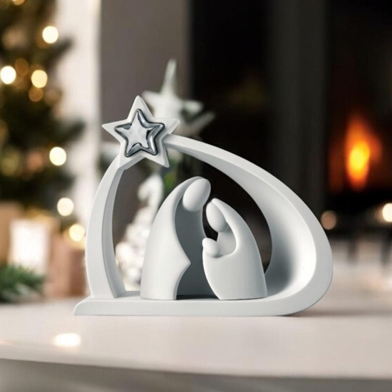 Statuetta presepe di natale h25 natività bianco bongelli preziosi