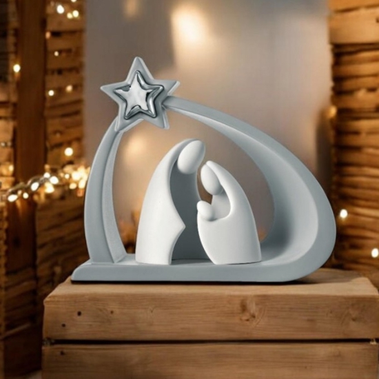 Presepe natalizio statuetta nativita h25 grigio bongelli preziosi