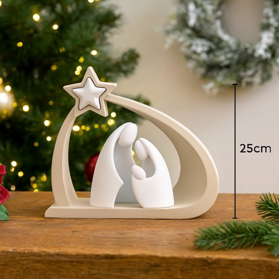 Statuina presepe natività di natale h25 nocciola bongelli preziosi