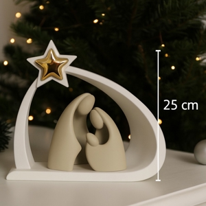 Presepe moderno h25 bongelli preziosi statuina bianco oro nocciola