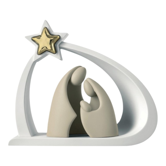 Presepe moderno h25 bongelli preziosi statuina bianco oro nocciola