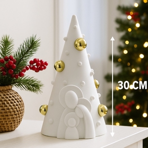 Statuina presepe albero di natale h30 bianco oro bongelli preziosi