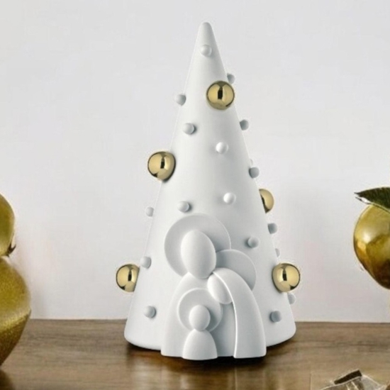 Statuina presepe albero di natale h30 bianco oro bongelli preziosi