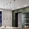Lampadario a sospensione da bagno nera vetro bronzo moderna