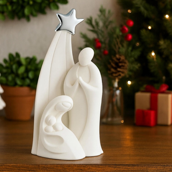 Presepino h15 bianco natività di natale moderno bongelli preziosi
