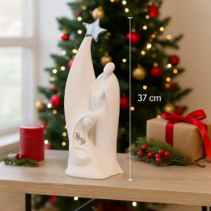 Statuina presepe moderno di natale natività bianco h37 cm bongelli preziosi