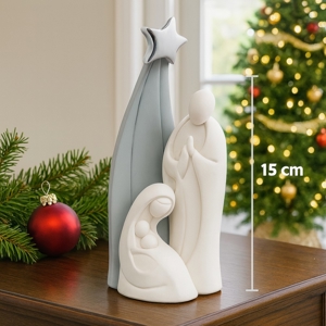 Statuina presepe grigio h15 di natale moderno natività bongelli preziosi