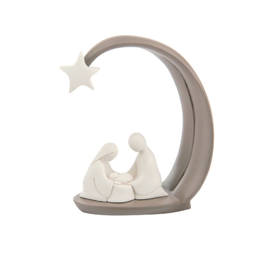 Statuina presepe moderno h13 natività tortora bongelli preziosi