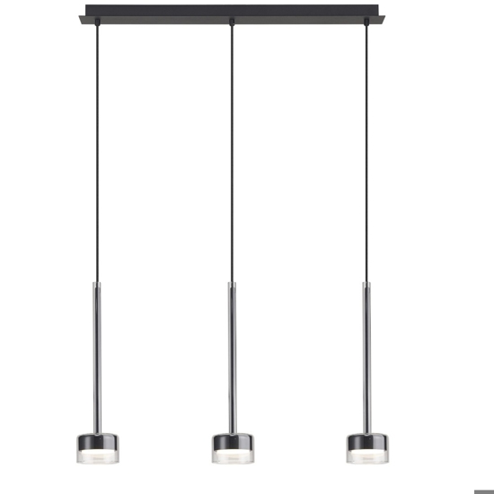 Lampadario per tavolo da cucina nero vetri trasparenti