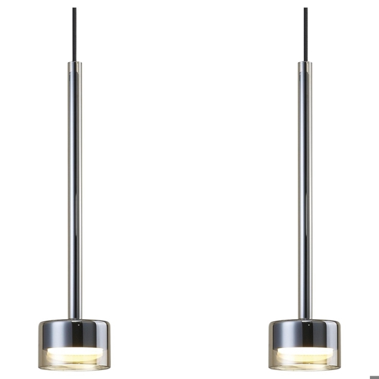 Lampadario nero 3 luci vetri bronzo moderno