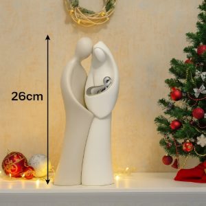 Statuina presepe moderno di natale natività nocciola h26 cm bongelli preziosi