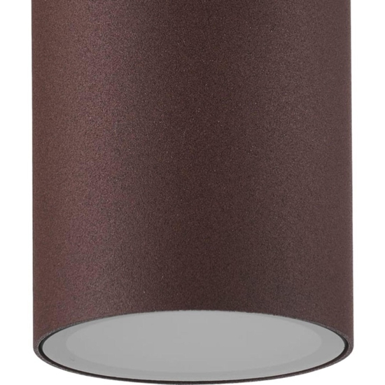 Faretto per esterno da soffitto cilindro marrone corten