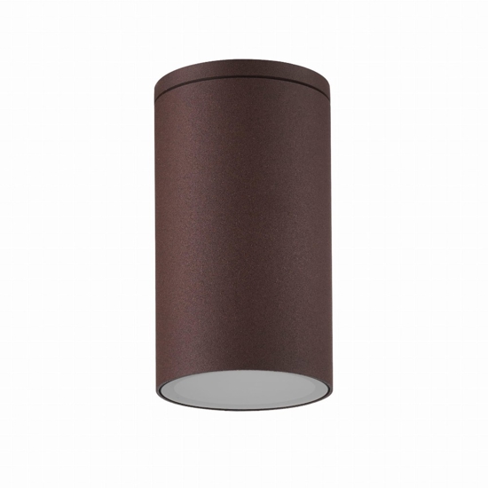 Faretto per esterno da soffitto cilindro marrone corten