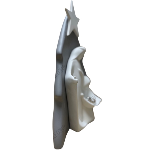 Presepe moderno di natale grigio h32 statuina bongelli preziosi
