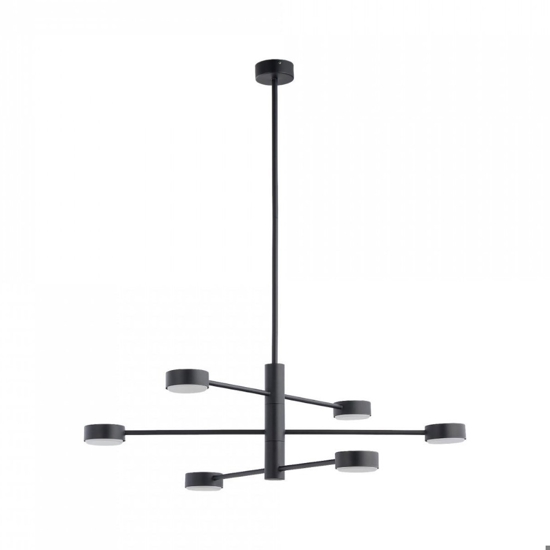 Lampadario per soggiorno moderno nero luci girevoli