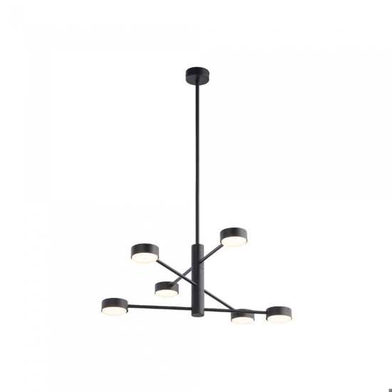 Lampadario per soggiorno moderno nero luci girevoli