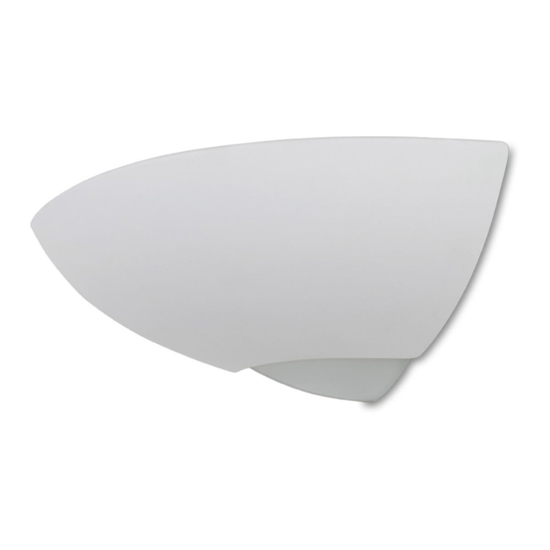 Applique angolare in gesso ceramica bianca
