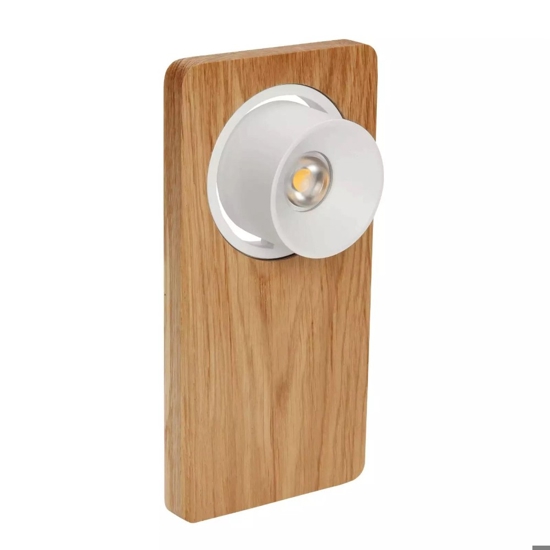 Beebo w rovere applique da comodino in legno led 5w 3000k con interruttore